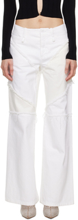 Белые джинсы в стиле милитари ioannes