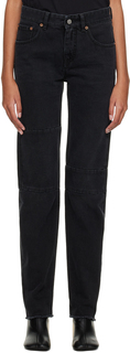 Черные джинсы со вставками MM6 Maison Margiela