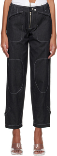 Черные джинсы с контрастной отстрочкой Vejas Maksimas