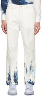 Белые голубые джинсы небесного цвета Alexander McQueen