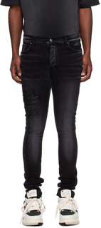 Черные университетские джинсы с аппликацией AMIRI