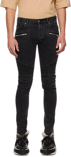 Черные джинсы со вставками Balmain