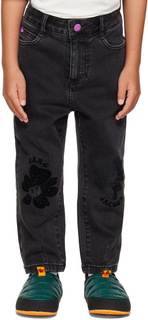 Детские черные джинсы с флокированием Marc Jacobs