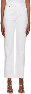 Белые джинсы с крест-накрест AGOLDE