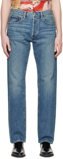 Синие прямые джинсы 50-х годов Re/Done