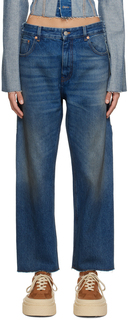 Синие рваные джинсы MM6 Maison Margiela