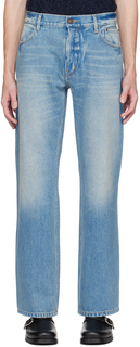 Синие джинсы с эффектом потертости GAUCHERE