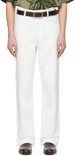 Белые джинсы с молниями Dries Van Noten