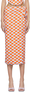 SSENSE Эксклюзивная оранжево-синяя юбка &apos;Waves&apos; FENSI Фэнси