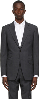 Серый тонкий эластичный пиджак TOM FORD