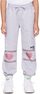 Детские серые брюки для отдыха с сердечками GCDS Kids