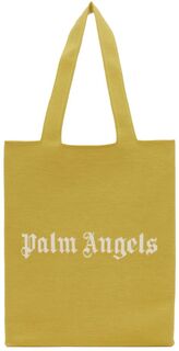 Желтая большая сумка с логотипом Palm Angels