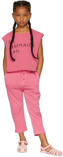 Детские розовые брюки с логотипом Chameleon Lounge The Animals Observatory