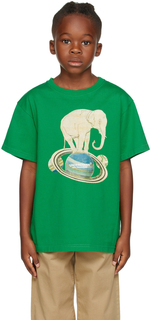 Детская зеленая футболка со слоном Undercover
