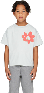 Детская зеленая футболка с цветочным принтом Wynken