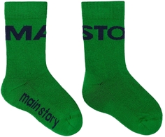 Детские зеленые носки с логотипом Main Story