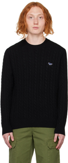 Черный свитер с лисой Maison Kitsuné