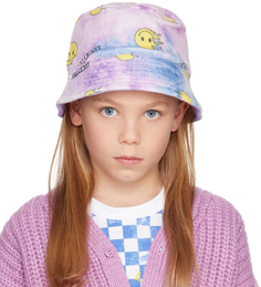 Фиолетовая двусторонняя шляпа-ведро Kids со смайликом Beloa Luckytry