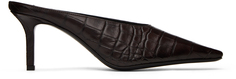Коричневые кожаные туфли на каблуке с тиснением Acne Studios
