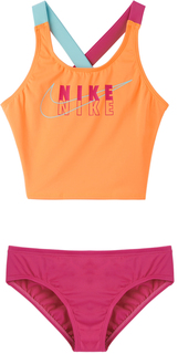 Детский купальник с розово-оранжевым отражателем и логотипом Nike