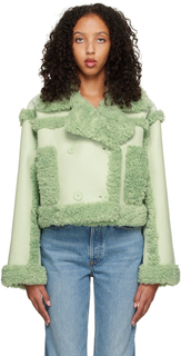 Эксклюзивная зеленая куртка Kristy из искусственной овчины SSENSE Stand Studio