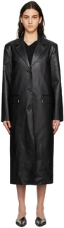 Черная приталенная куртка из искусственной кожи Han Kjobenhavn