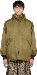 Зеленое пуховое пальто Sur NEEDLES