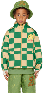 Детская зелено-бежевая квадратная куртка Jellymallow