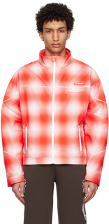 Красно-белая спортивная куртка в шотландскую клетку Charles Jeffrey Loverboy