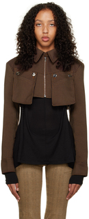 Эксклюзивная коричневая и темно-синяя куртка SSENSE Myrna Kiko Kostadinov