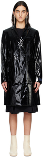 Черное классическое двубортное пальто Raf Simons
