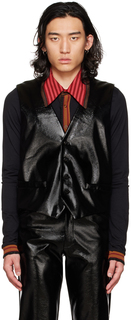 SSENSE Эксклюзивный черный жилет со вставками Anna Sui