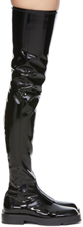 Черные лакированные высокие сапоги Givenchy