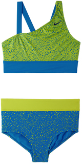 Детское сине-зеленое бикини в горошек Nike