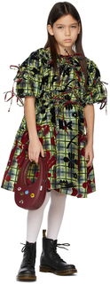 Детское многоцветное платье со сборками из флока Chopova Lowena