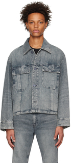 Серая джинсовая куртка с эффектом потертости Solid Homme