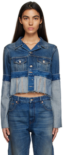 Синяя джинсовая куртка со вставками MM6 Maison Margiela