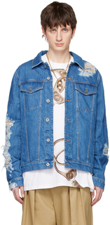 Синяя джинсовая куртка с эффектом потертости JW Anderson