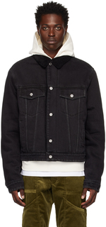 Черная джинсовая куртка классического кроя We11done