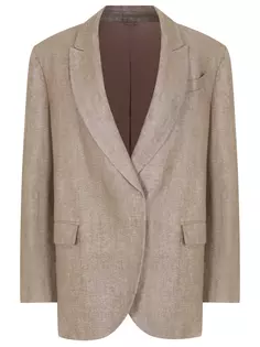 Пиджак льняной с люрексом Brunello Cucinelli