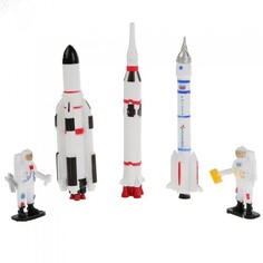 Игровые наборы Технопарк Набор моделей Космическая экспедиция: 3 ракеты, 2 космонавта