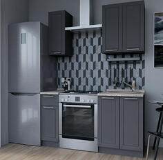 Шкаф пенал с 2-мя дверцами Глетчер 600Н (для верхних шкафов высотой 920) Маренго Силк/Белый Bravo