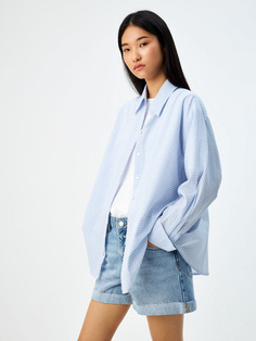 Хлопковая рубашка оверсайз в клетку