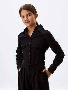 Укороченная приталенная блузка для девочек Sela