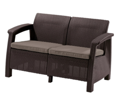 Двухместный диван CORFU LOVE SEAT brown Keter