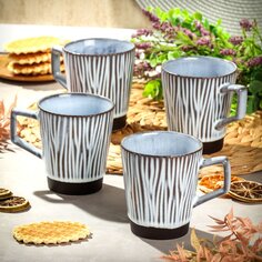 Кружка керамика, 4 шт, 350 мл, Адриатика, Daniks, ZPX221497