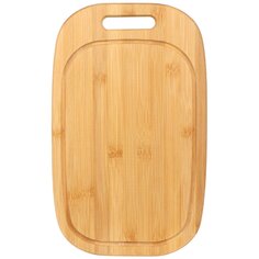 Доска разделочная бамбук, 39х24х1.5 см, с ручкой, прямоугольная, Daniks, H-2165L