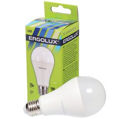 Лампа светодиодная E27, 20 Вт, 190 Вт, 220 В, груша, 3000 К, свет теплый белый, Ergolux