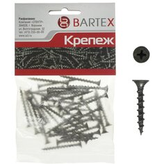 Саморез по дереву и гипсокартону, диаметр 3.5х25 мм, 50 шт, пакет, Bartex