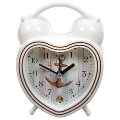 Часы настольные, 14х10х4 см, фигурные, пластик, Сердце, Y4-5214